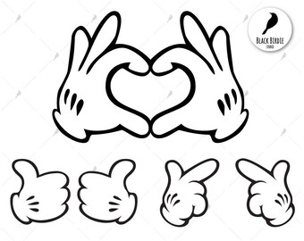 Mickey hands svg, Disney love svg, Mickey love clipart, Disney hands clipart, cricut silhouette – eps, dxf, png, pdf, svg – cut files