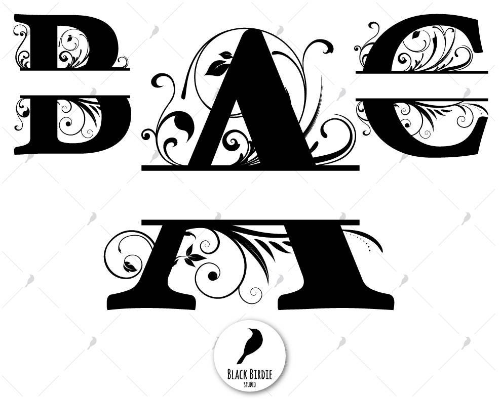Download Split Monogram Alphabet Svg - Free Layered SVG Files