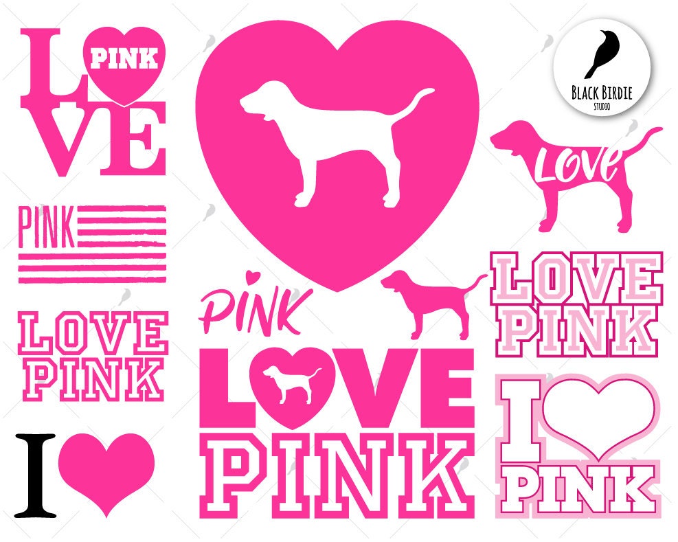 Love pink svg pink love svg love pink clipart pink love | Etsy