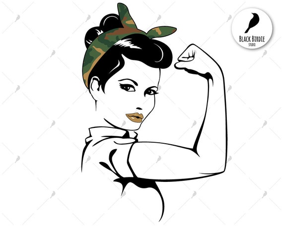 Download Rosie the Riveter svg military woman svg army camouflage ...