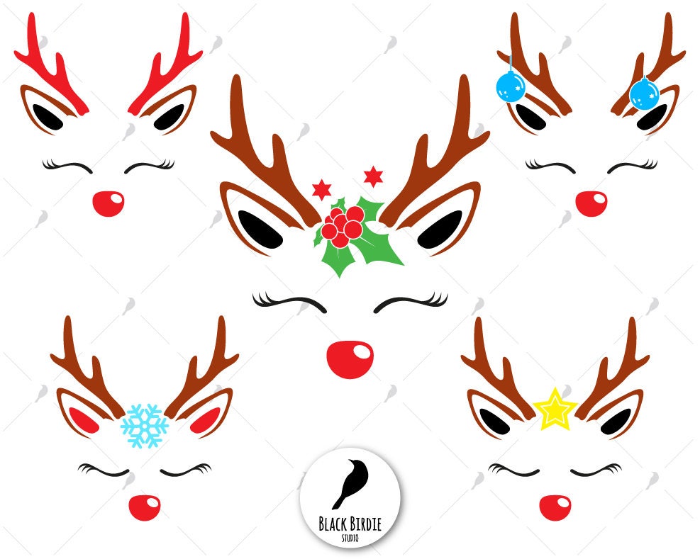 Download Reindeer face svg reindeer face clipart reindeer svg file | Etsy