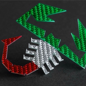 Abarth carbon rear diffuser scorpion badge italian flag