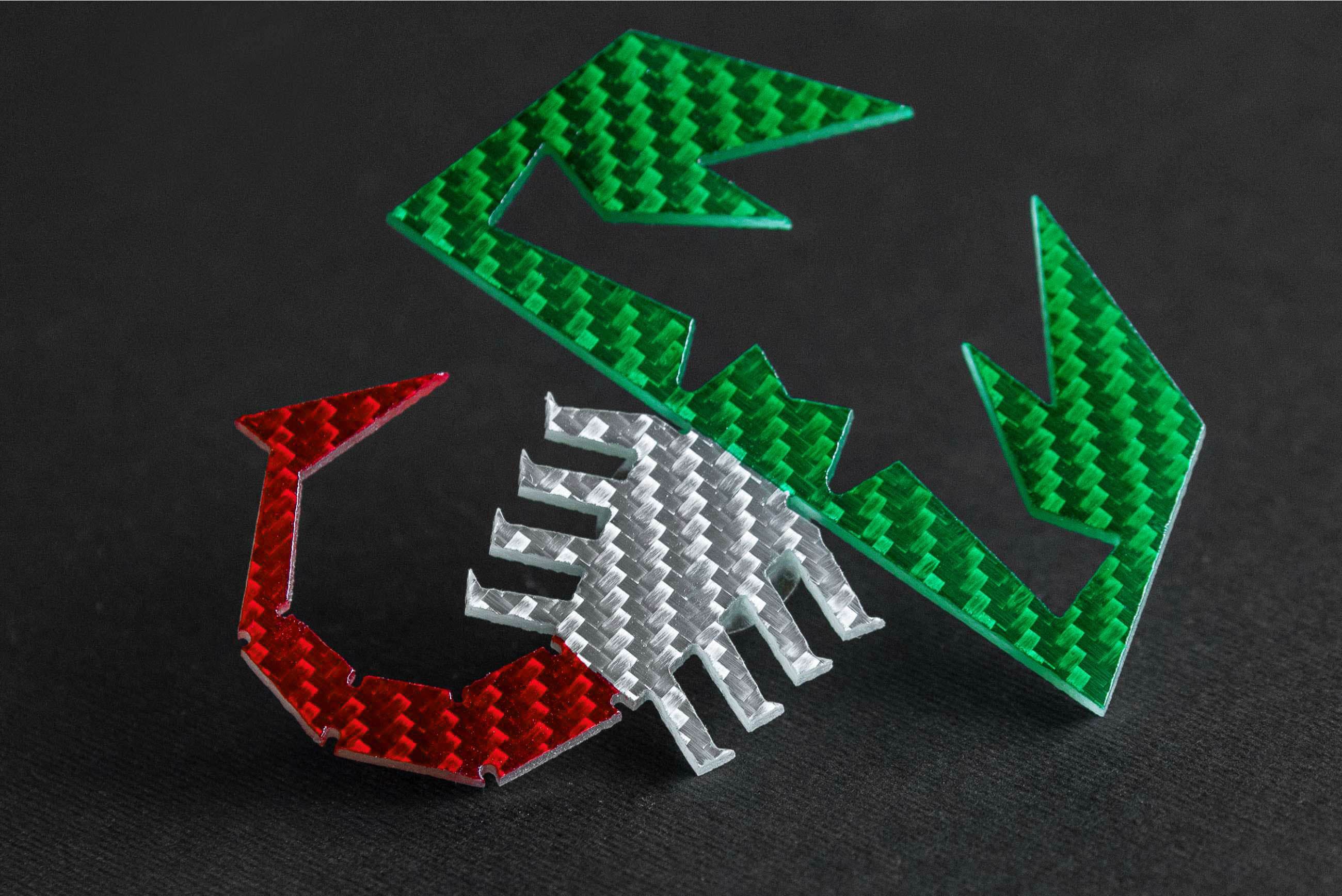 Abarth Carbon Rear Diffuser Scorpion Badge Italian Flag - Etsy