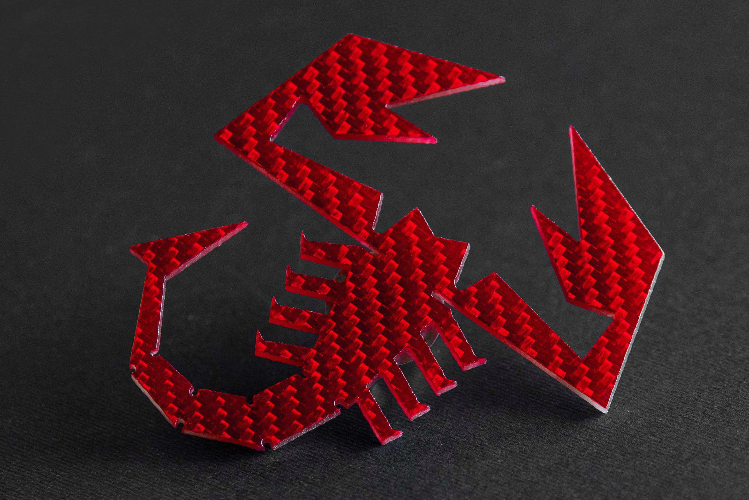 Abarth Carbon Rear Diffuser Scorpion Badge Red - Etsy
