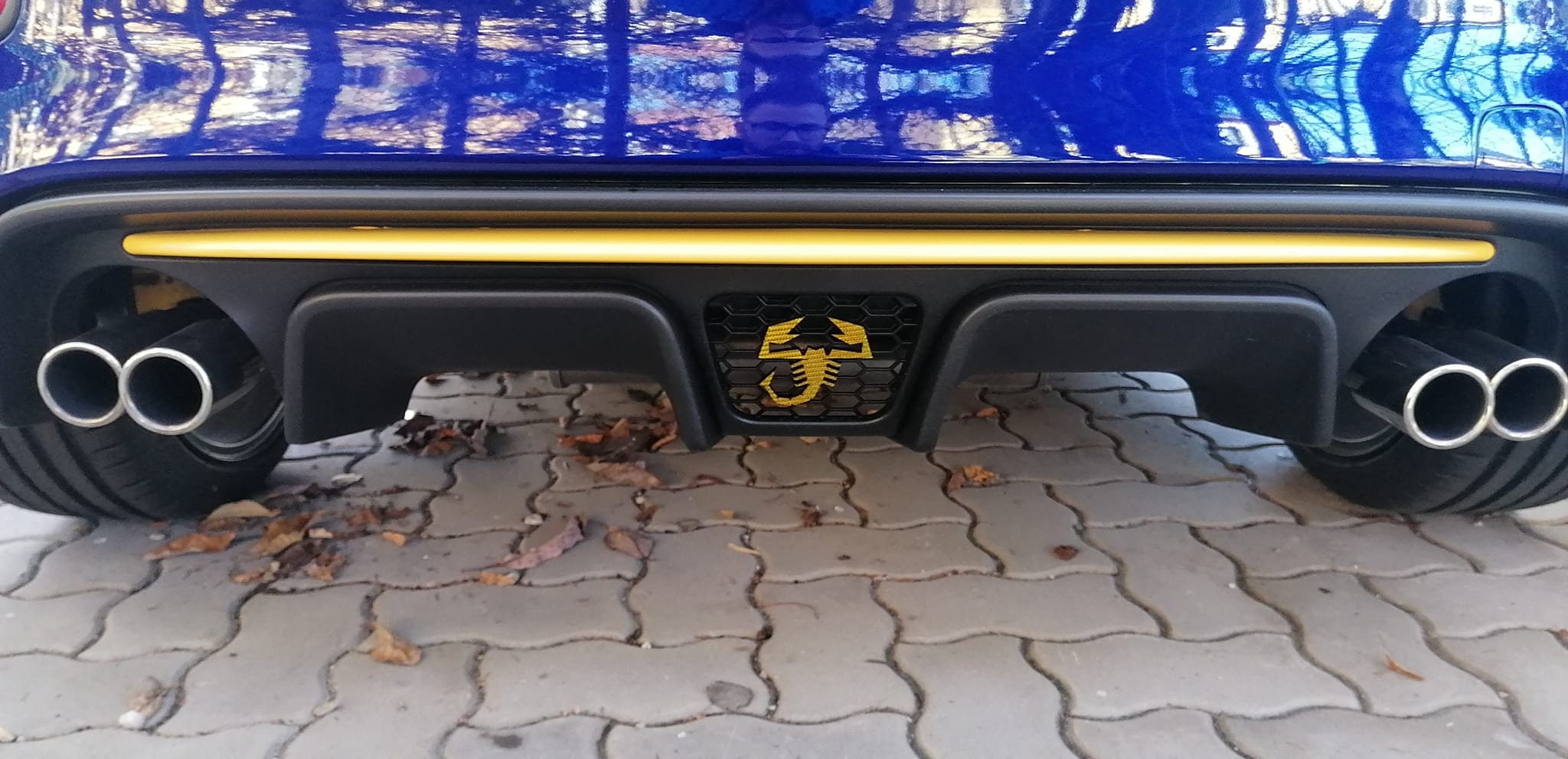 Abarth Carbon Rear Diffuser Scorpion Badge Yellow - Etsy
