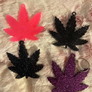 Marijuana leaf keychains