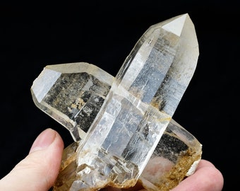 The "X" - Two Water-clear Himalayan Quartz Crystal Points from Pakistan