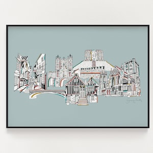 York landmarks skyline print