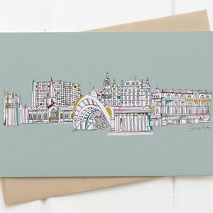 Sheffield skyline kaart blauw