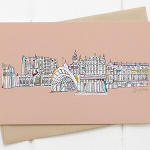 Sheffield skyline kaart roze