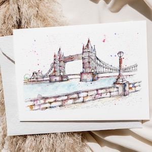 Tower Bridge London bunte Karte