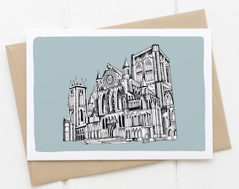 York Minster black and white card