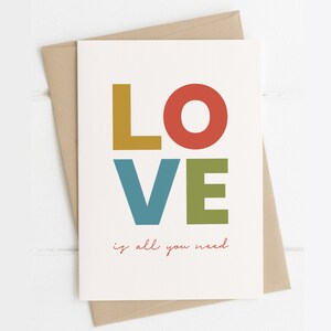 El amor es todo lo que necesitas tarjeta