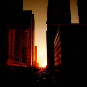 Photo Art Card/Photo Art Print/Sunset/Downtown Calgary
