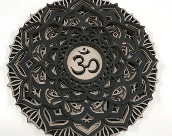 Framed Aum or Om, Hindu Sacred Symbol- Mandala