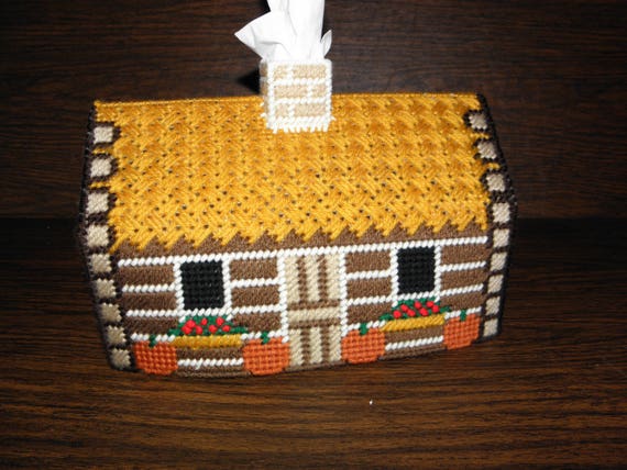 Log Cabin Tissue Cover Etsy