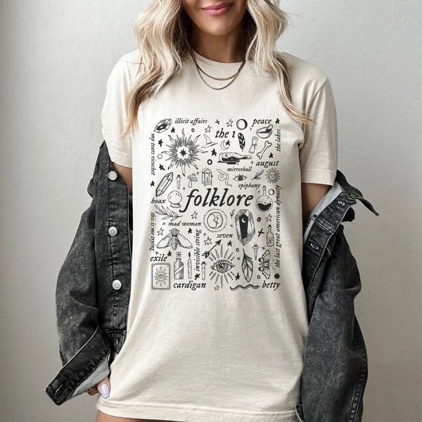 Folklore Tracklist T-Shirt, Taylor Swift T-Shirt, The Eras Tour T-Shirt, Shirt für Eras Tour, Taylor Swift Merch, Swiftie T-Shirt