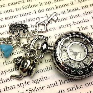 Alice in Wonderland Inspired Pocket Watch Necklace - Literature Pocket Watch - Book Club Gift For Her - Alice in Wonderland - Wonderland