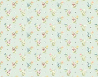 Wildwood Lt Teal Sprigs and Tulips WW25113 by Poppie Cotton