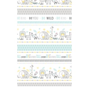 Snuggle In The Jungle Paski Flanelowe Wht od Benartex 10441F-09