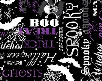 Halloween Spirit Spooky Words Purple/Black 12550G-67