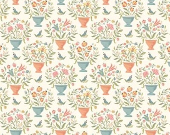 Wildwood Cream Flower Pots WW25115 by Poppie Cotton