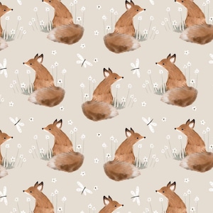 Charmwood Foxes Cream 90980-12 by Figo Fabrics