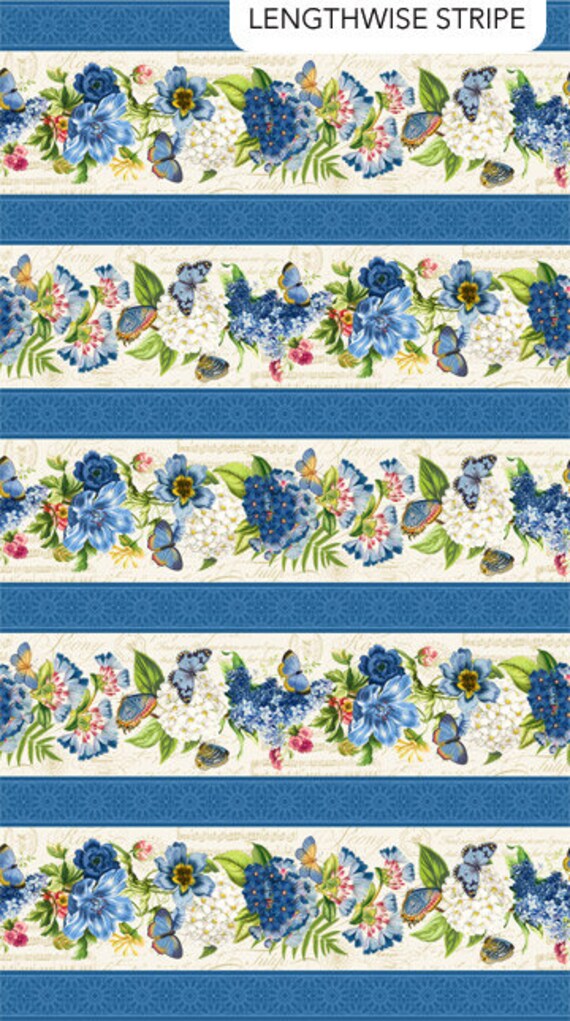 Something Blue Stripe by Northcott Fabrics DP25077-11 - Etsy Canada