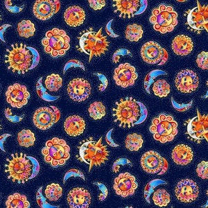 Celestial Magic by Laurel Burch lt navy sonnen Y3161-93