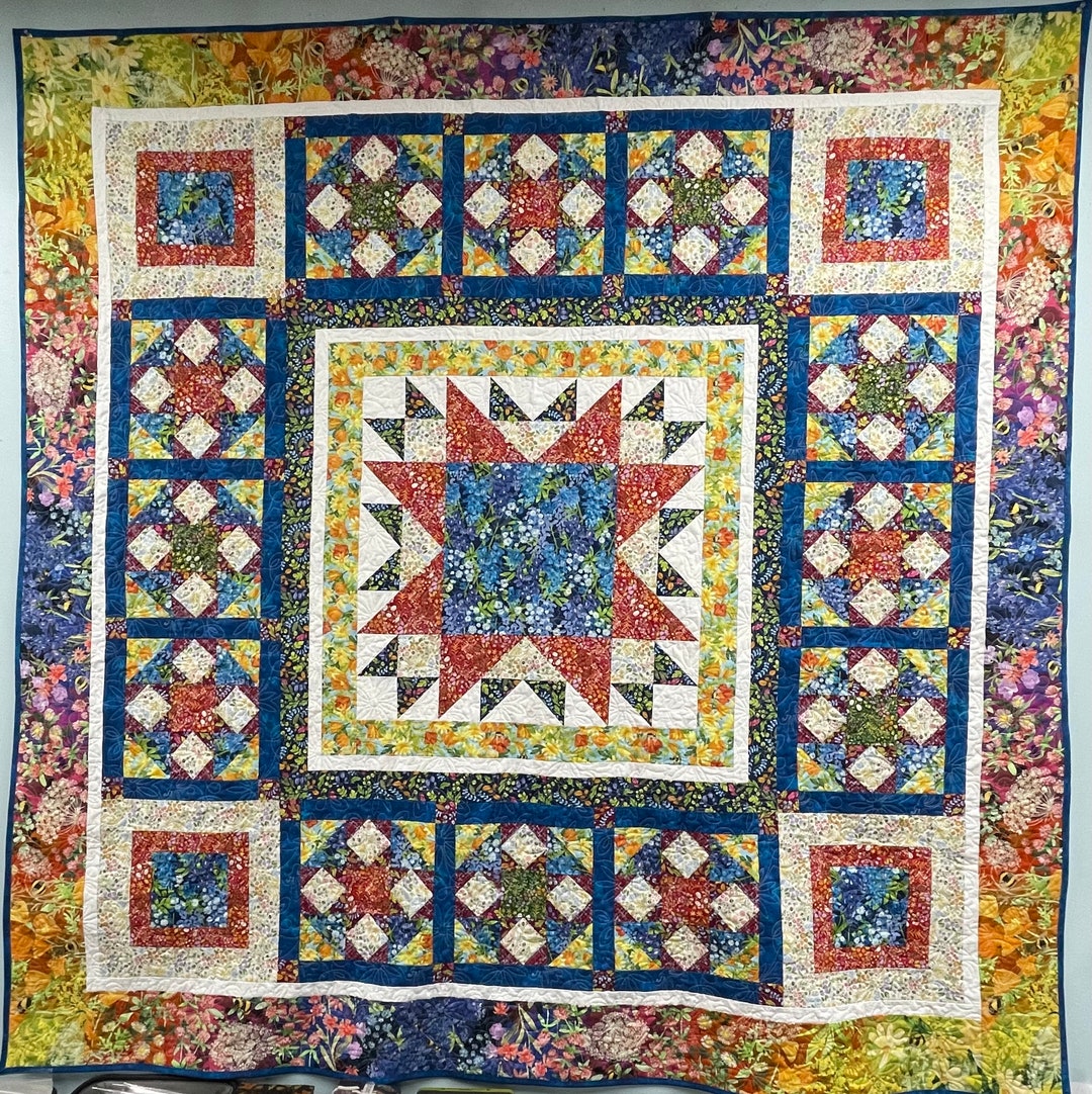 Wild Blossoms Quilt Kit by in Stitches Quilt Shop Etsy