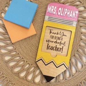 Personalized Pencil Notepad Holder: Teacher Appreciation Gift