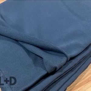 French Terry, Organic Cotton Knit Fabric, Blue Knit Fabric