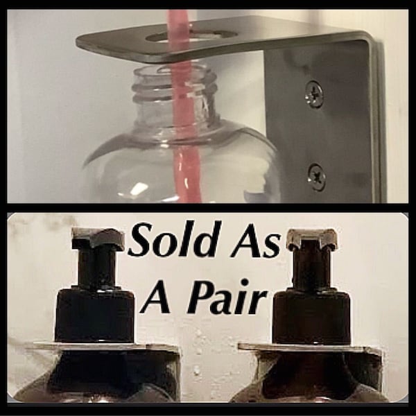 Hand Soap, Shampoo or Conditioner  Bottle Wall Mount Bracket "Bottle Buddy" Sold as a Pair