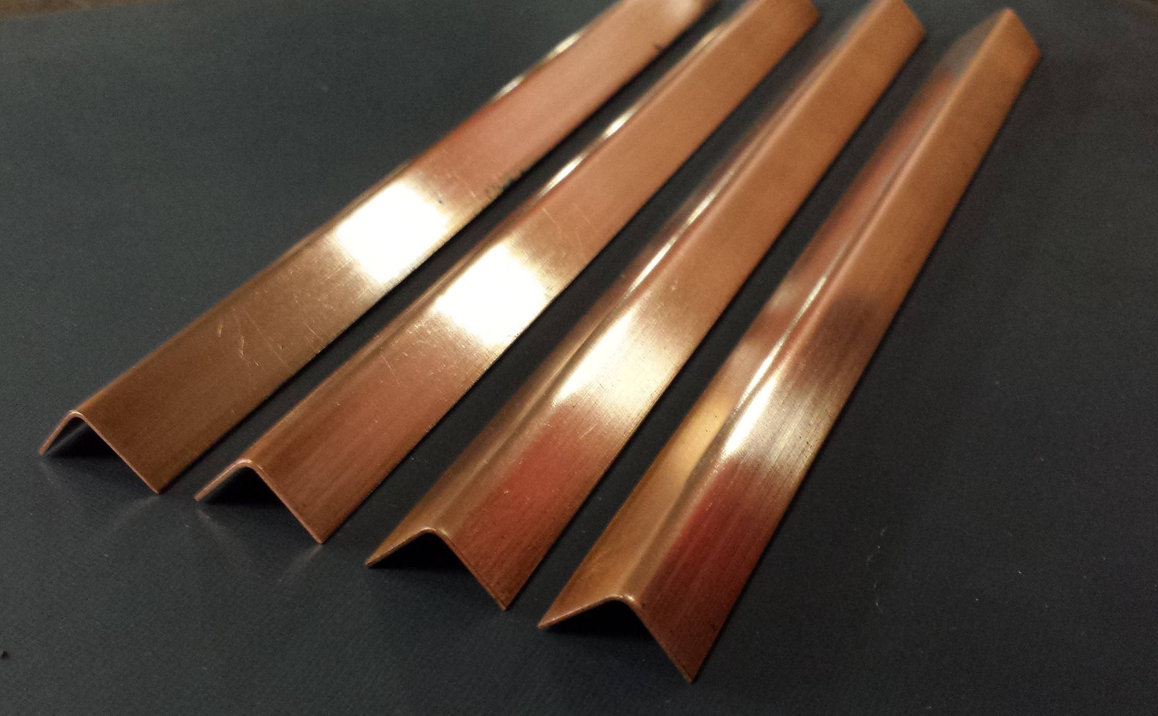 Copper Sheet Angle .027 20oz. 22 gauge 1/2 x 1/2 x 8 4 pc. Etsy.de