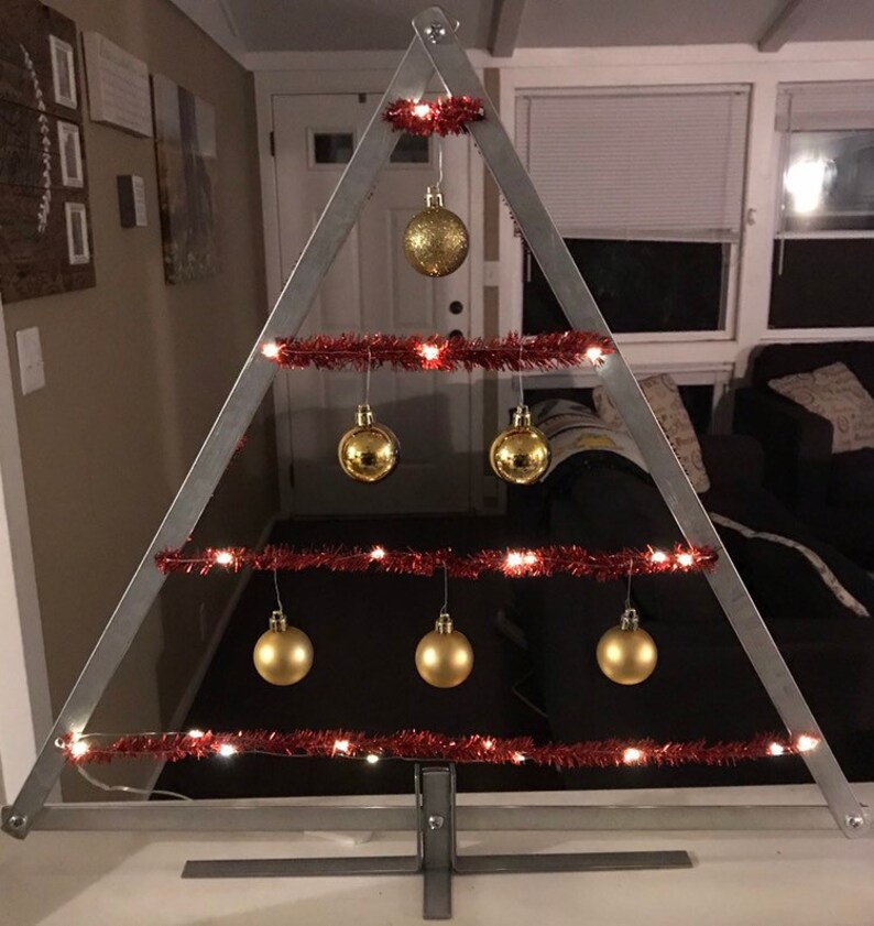 Metal Tabletop Christmas Tree Apartment Christmas Rustic Etsy