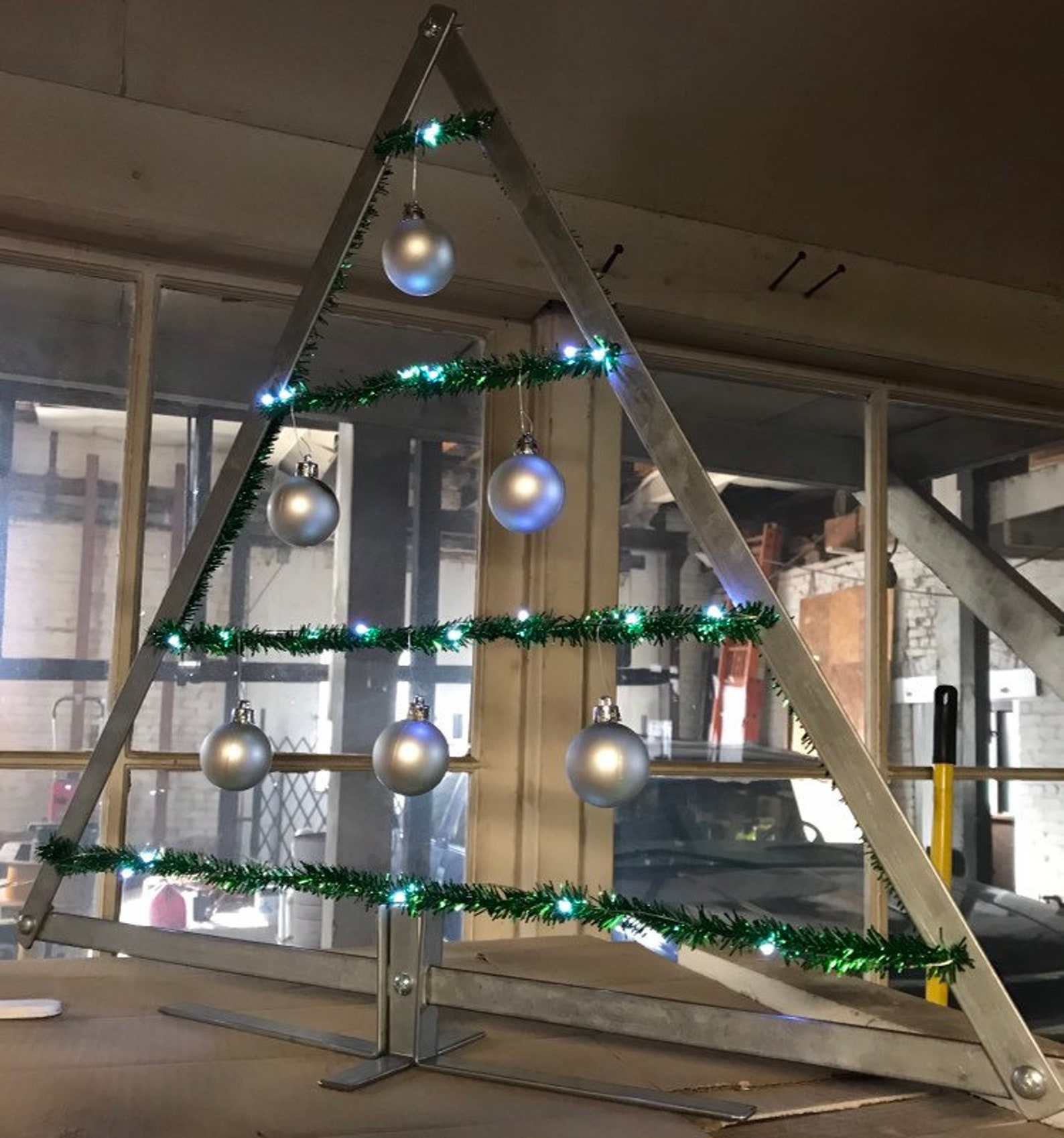 Metal Tabletop Christmas Tree Apartment Christmas Rustic Etsy