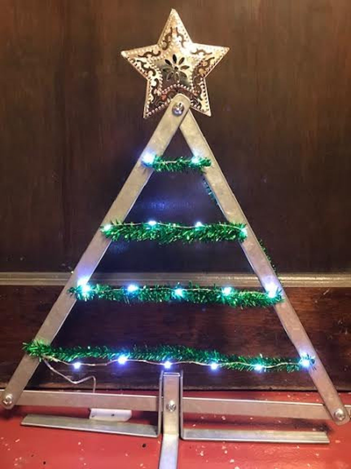 Metal Tabletop Christmas Tree Decoration for Mantel Cubicle Etsy