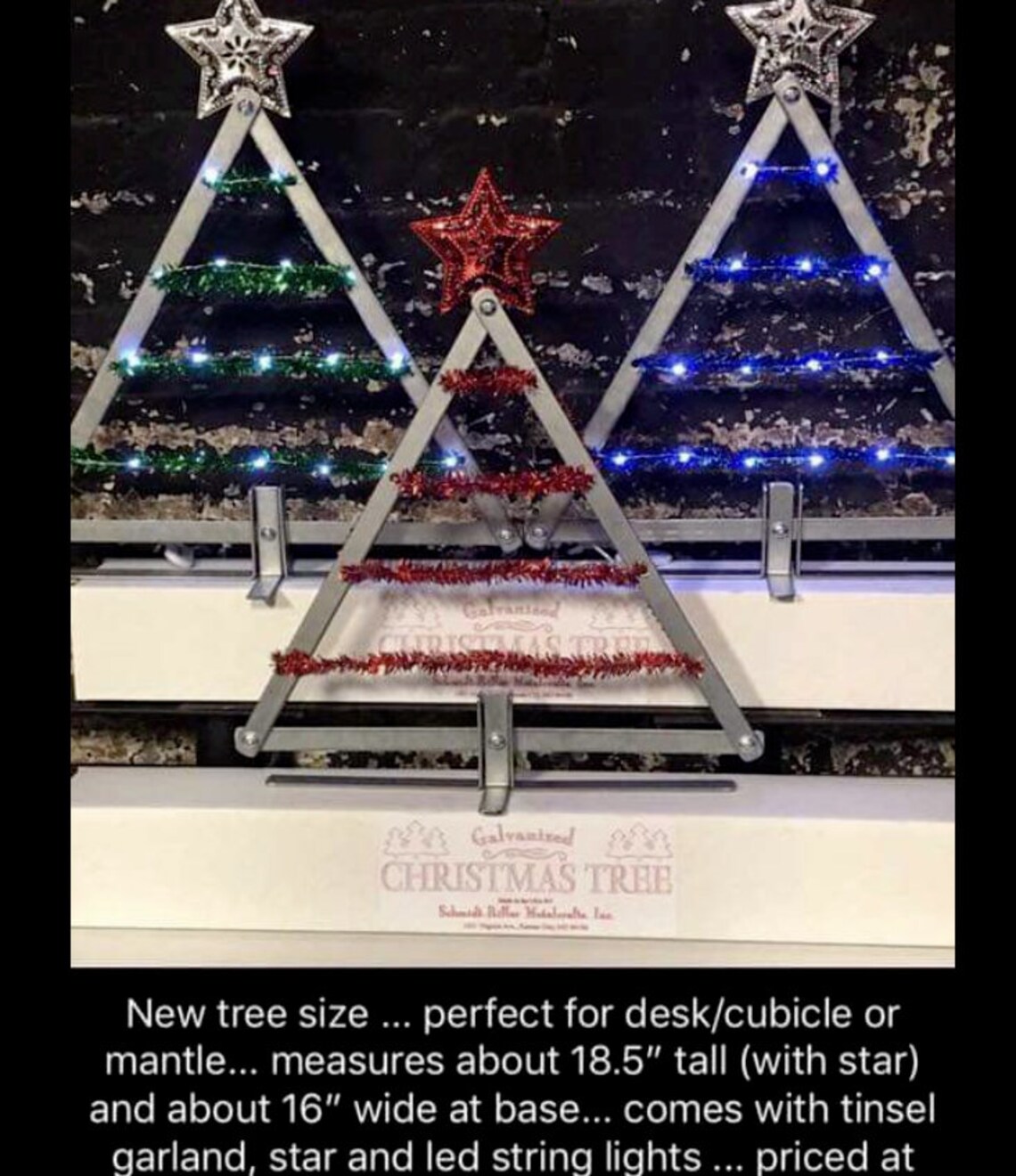 Metal Tabletop Christmas Tree Decoration for Mantel Cubicle Etsy