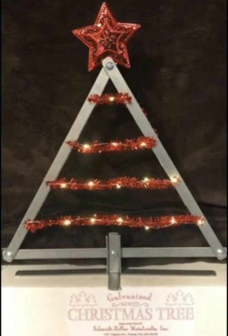 Metal Tabletop Christmas Tree Decoration for Mantel, Cubicle, Desk Made