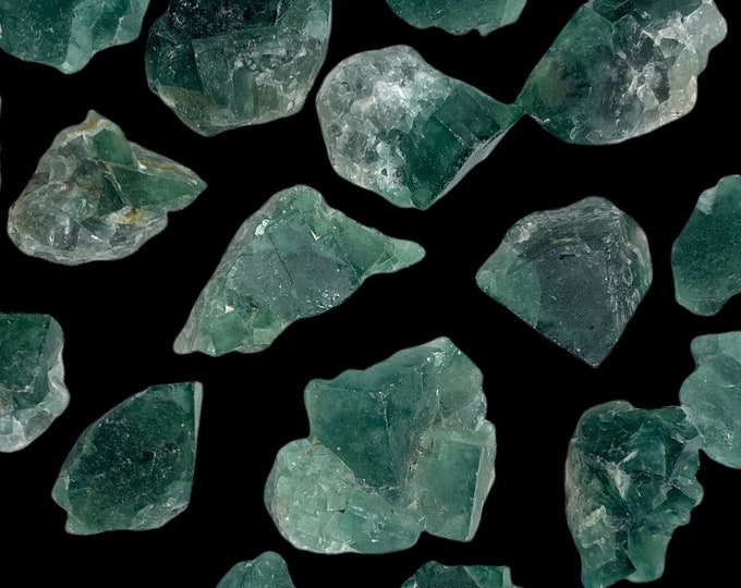 Small Cubic Green Fluorite Clusters from Madagascar (~1"-2.5")