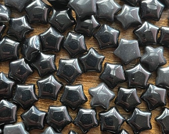 Tiny Polished Black Obsidian Stars (~9mm)