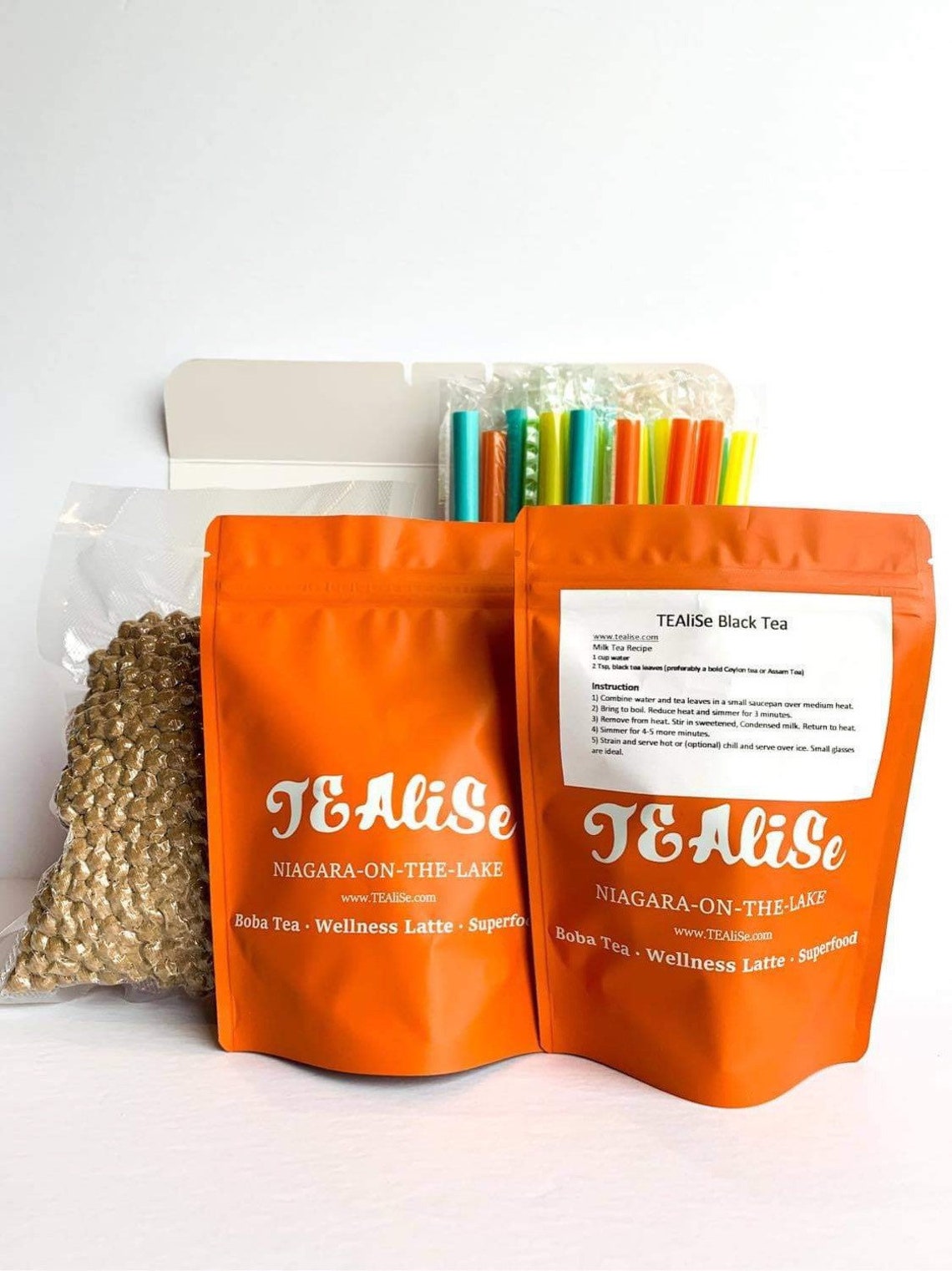 TEAliSe Boba Tea Kit Tea Boba Jumbo Straws Tapioca Gift