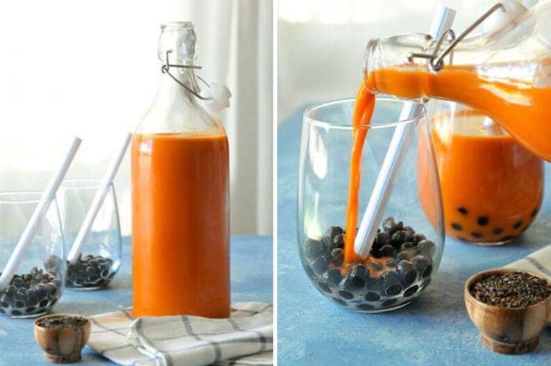 TEAliSe Thai Chai Boba Tea Kit Tea Boba Jumbo Straws Tapioca Etsy