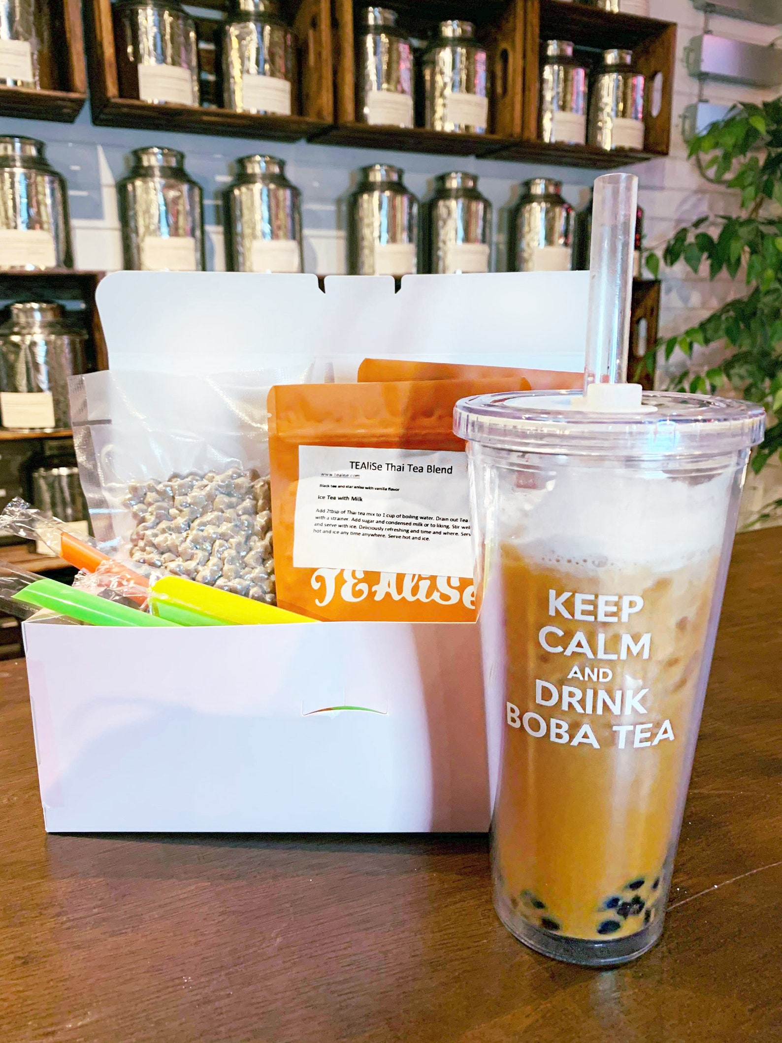 TEAliSe Thai Chai Boba Tea Kit Tea Boba Jumbo Straws Tapioca Etsy
