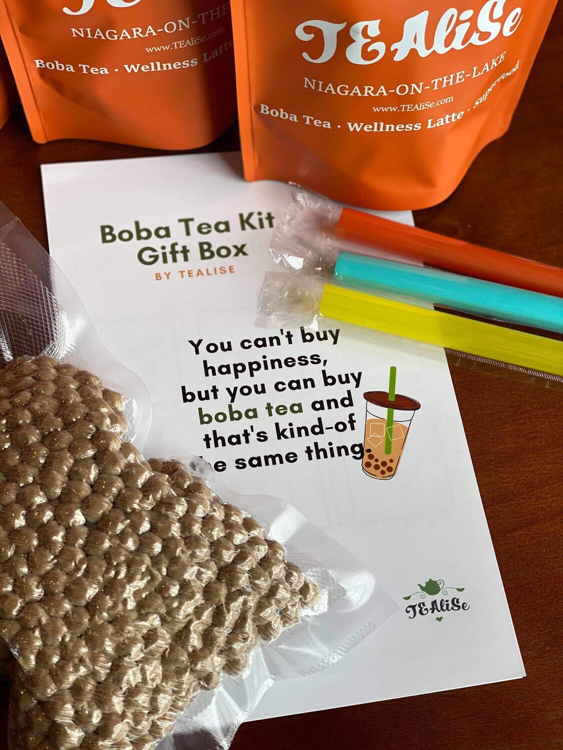 TEAliSe Boba Tea Kit Tea Boba Jumbo Straws Tapioca Gift Set Etsy