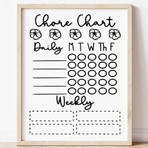 シンプルな家事チャート SVG、PNG、Dxf、EPS カット ファイル、即時ダウンロード、Cricut および Silhouette