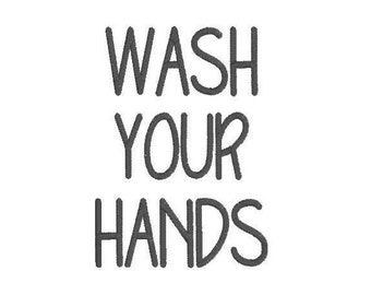 Wash your hands, machine embroidery - 5x7 and 4x4 inch hoop