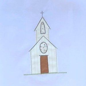 raw edge applique church,4x4,5x7,6x10 hoop in., machine embroidery, INSTANT DOWNLOAD