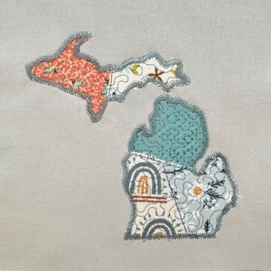 Quilted Michigan, machine embroidery, 4,5,6,7,8 inch hoop, INSTANT DOWNLOAD,