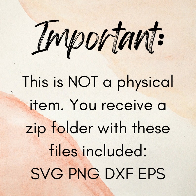 May include: Important: This is NOT a physical item. You receive a zip folder with these files included: SVG PNG DXF EPS